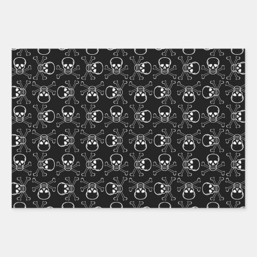 White Skull and Crossbones graphic Pattern Inpakpapier Vel (Voorkant 3)