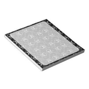 White Skull and Crossbones graphic Pattern Notitieblok