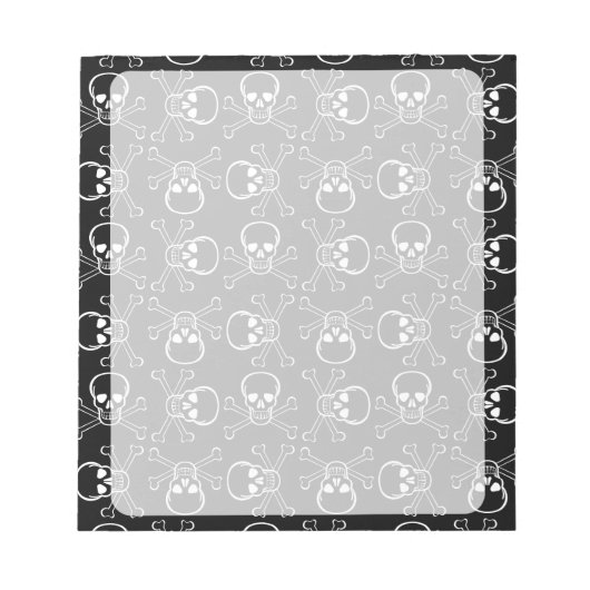 White Skull and Crossbones graphic Pattern Notitieblok (Voorkant)