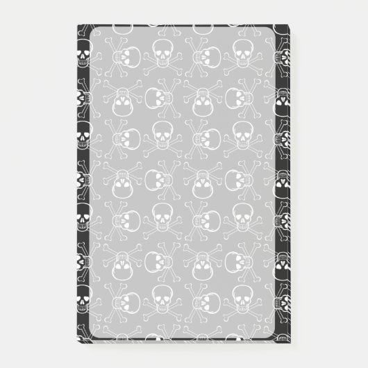 White Skull and Crossbones graphic Pattern Post-it® Notes (Voorkant)