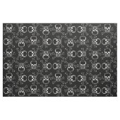 White Skull and Crossbones graphic Pattern Stof (Fat Quarter)