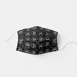 White Skull and Crossbones graphic Pattern Stoffen Mondkapje