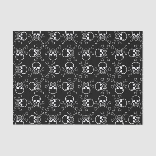 White Skull and Crossbones graphic Pattern Tissuepapier (Voorkant)