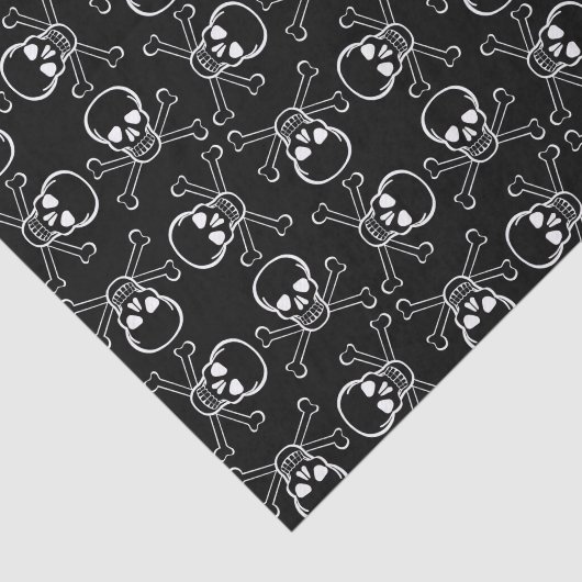 White Skull and Crossbones graphic Pattern Tissuepapier (Detail)