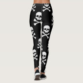 White Skull and Crossbones Pattern Leggings (Achterkant)