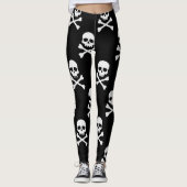 White Skull and Crossbones Pattern Leggings (Voorkant)