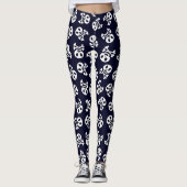 White Skull and Crossbones Pattern Leggings (Voorkant)