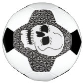 White Skull Black Eyes on  Scrolled Damask Voetbal (Gedraaid)