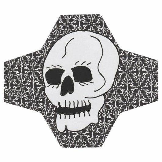 White Skull Black Eyes on  Scrolled Damask Voetbal (Enkel)