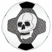 White Skull Black Eyes on  Scrolled Damask Voetbal (Voorkant)