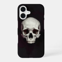 White Skull Black Minimal Gothic Phone Case