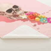 WHITE SKULL CENTERPIECE SHERPA DEKEN (3/4)