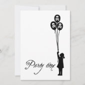 White - Skull & Crossbones Party Time Balballonmei Kaart (Voorkant)