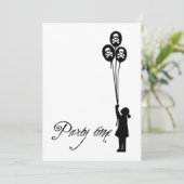 White - Skull & Crossbones Party Time Balballonmei Kaart (Staand voorkant)
