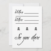 White - Skull & Crossbones Party Time Balballonmei Kaart (Achterkant)