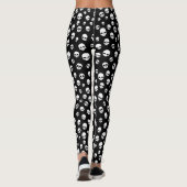 White Skull Gothic Pattern Leggings (Achterkant)