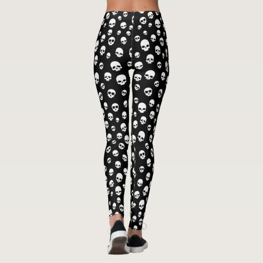 White Skull Gothic Pattern Leggings (Achterkant)