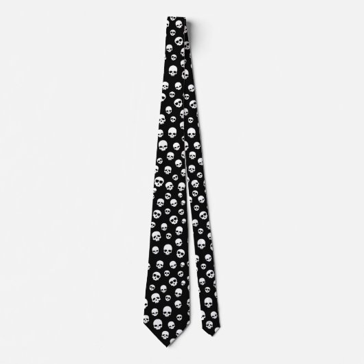 White Skull Gothic Pattern Stropdas (Voorkant)