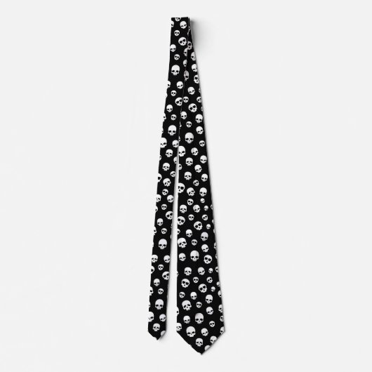 White Skull Gothic Pattern Stropdas (Achterkant)
