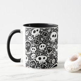 White Skull Pattern Mok