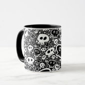 White Skull Pattern Mok (Voorkant links)