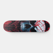 White Skull, Red & Black - Numb Skulls Design Persoonlijk Skateboard (Horizontaal)
