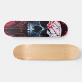 White Skull, Red & Black - Numb Skulls Design Persoonlijk Skateboard (Horizontaal)