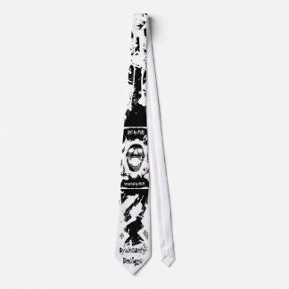 White Skull Splatter Reversed Stropdas in Black me