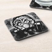 White Skull/w Gas Mask Drankjes Onderzetter (Linkerzijde)