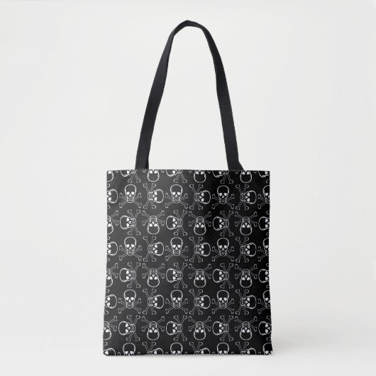 White Skulls and Crossbones graphic Pattern Tote Bag (Voorkant)