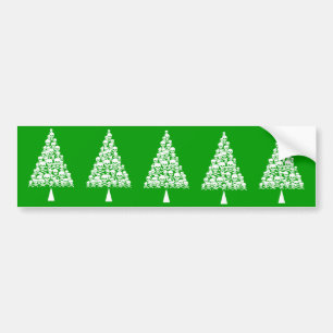 White Skully Xmas - structuur Bumpersticker