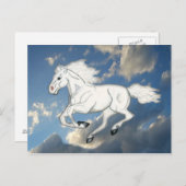 White Sky Horse Briefkaart (Voorkant / Achterkant)
