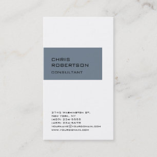 White Slate Grey Striped Consultant Visitekaartje