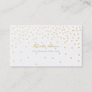 White Small Gold Foil Confetti Stip Visitekaartje