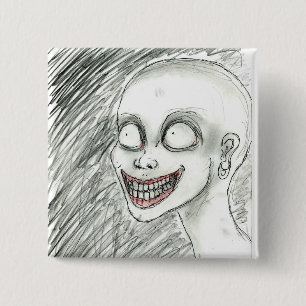 White Smile Vierkante Button 5,1 Cm