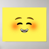 White Smiling Emoji Poster (Voorkant)