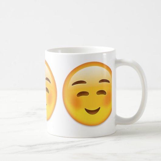 White Smilling Face Emoji Koffiemok (Rechts)