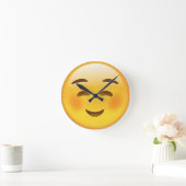 White Smilling Face Emoji Ronde Klok (Huis)