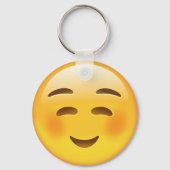 White Smilling Face Emoji Sleutelhanger (Voorkant)