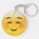 White Smilling Face Emoji Sleutelhanger (Achterkant)