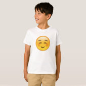 White Smilling Face Emoji T-shirt (Voorkant volledig)