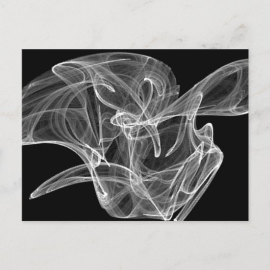 White Smoke Fractal Briefkaart (Voorkant)