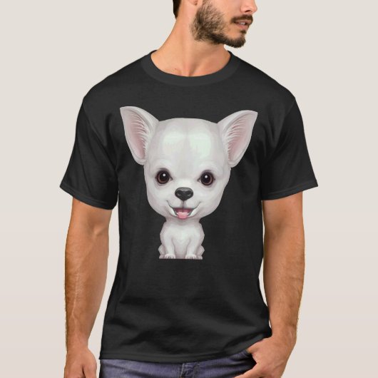 White Smooth Coat Chihuahua T-shirt (Voorkant)