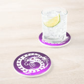 WHITE SNAKE DRAGON Paarse Gemstone Zandsteen Onderzetter (Zijkant)