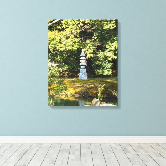 White Snake Pagoda / Hakuja No Tsuka Canvas Afdruk (Insitu (Houten vloer))