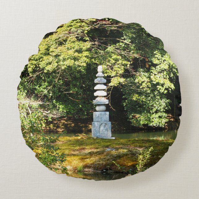 White Snake Pagoda / Hakuja No Tsuka Rond Kussen (Voorkant)