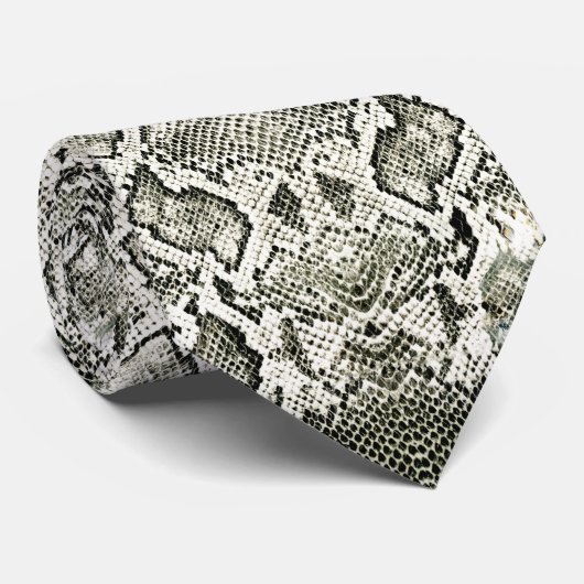 White Snake print Stropdas (Opgerold)