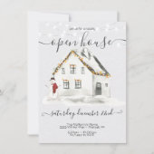 White Sneeuwboerderij kerst Open house Party Kaart (Voorkant)