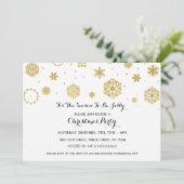 White Sneeuwkerstparty Feestdagen uitnodigen Kaart (Staand voorkant)