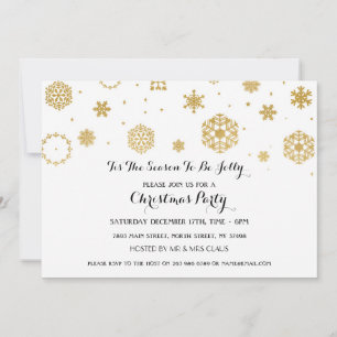 White Sneeuwkerstparty Feestdagen uitnodigen Kaart